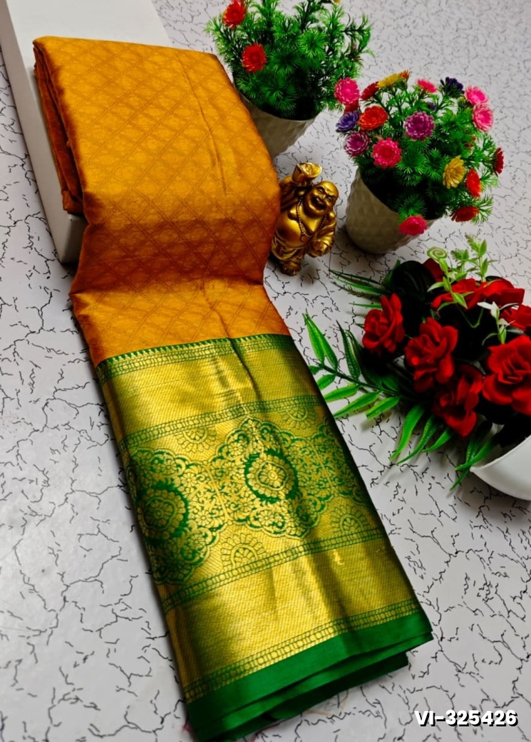 Traditional Paavaii Silk Saree And Premium Design Saree Border Zari Design - ORANGE N