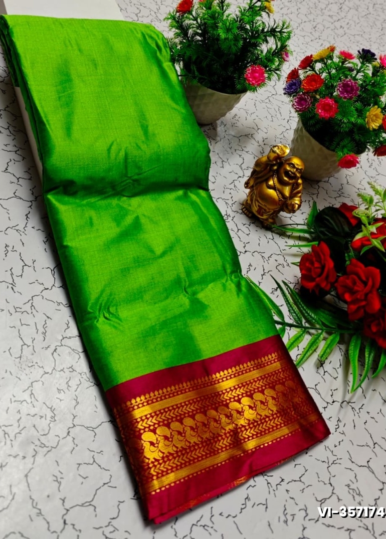 Traditional Kalyani  Silk Saree Premium Design Border Zari Design - EMERALD COLOUR
