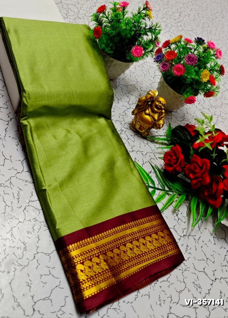 Traditional Kalyani  Silk Saree Premium Design Border Zari Design - LIGHT GREEN