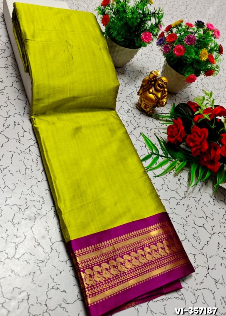 Traditional Kalyani  Silk Saree Premium Design Border Zari Design - FLORAISON GREEN