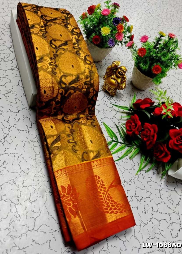 Wedding luxury silk saree with premium zari design || wedding sarees collection - DARK GOLD