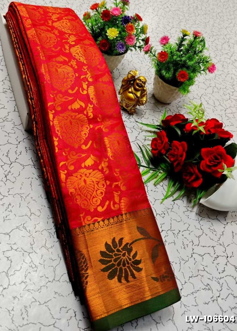 Wedding luxury silk saree with premium zari design || wedding sarees collection - RED (1)