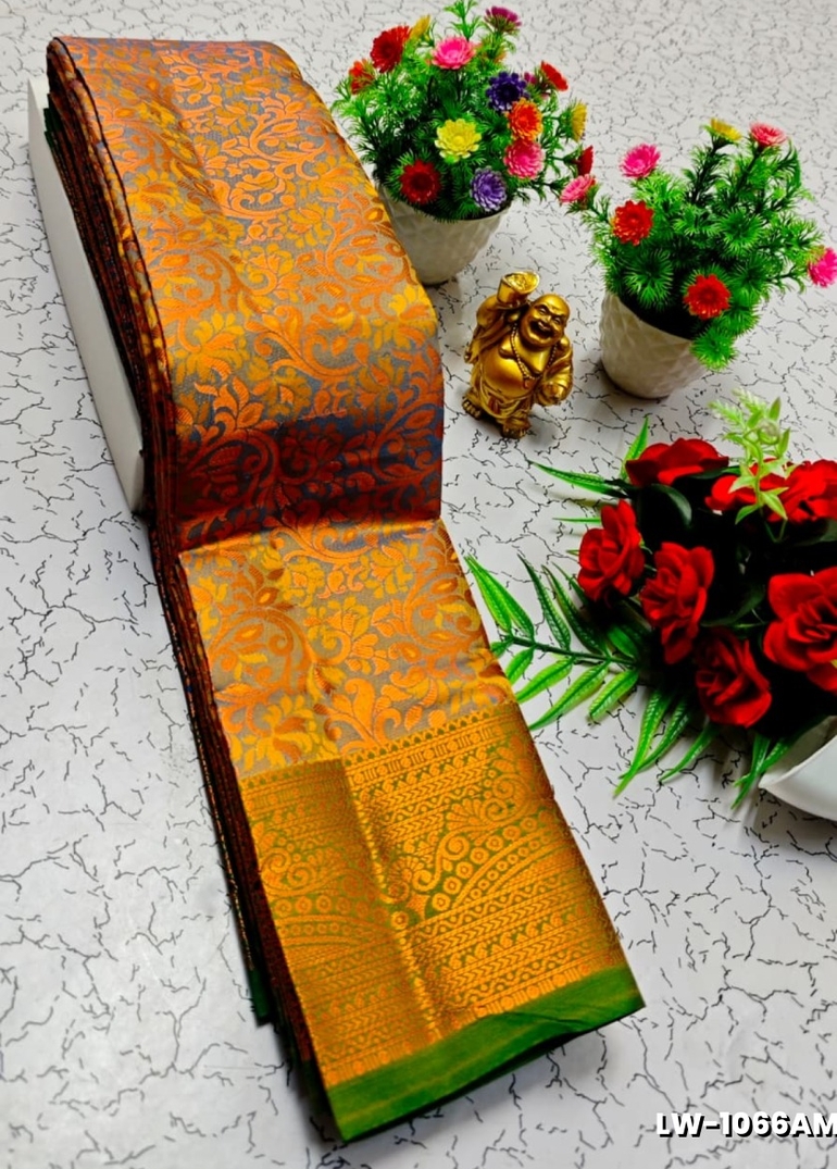 Wedding luxury silk saree with premium zari design || wedding sarees collection - LEMON GREEN