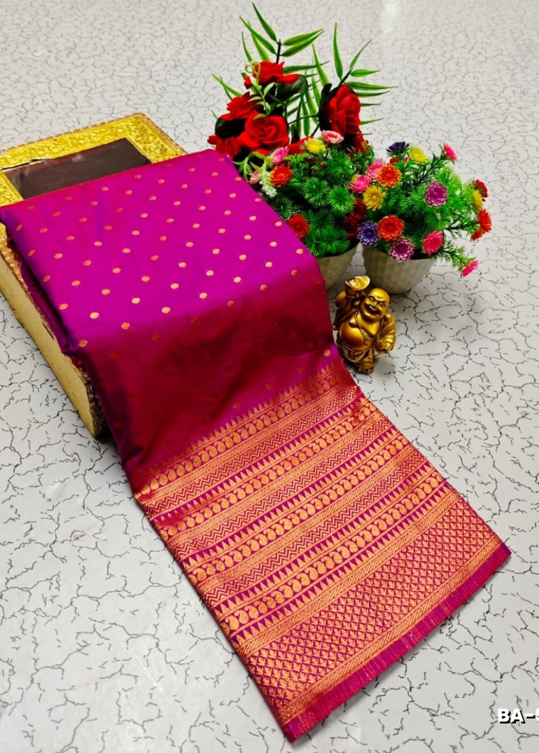 1000 butta premium soft silk saree weddings, festivals, traditional wear - PURPLE COLOUR