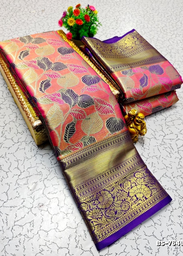 Premium Bridal Tissue Silk Saree with Intricate Zari Weave- VADAMALLI