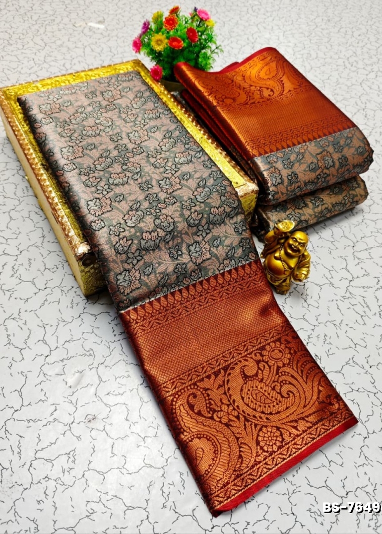 Premium Bridal Tissue Silk Saree with Intricate Zari Weave - LIGHT COLOUR