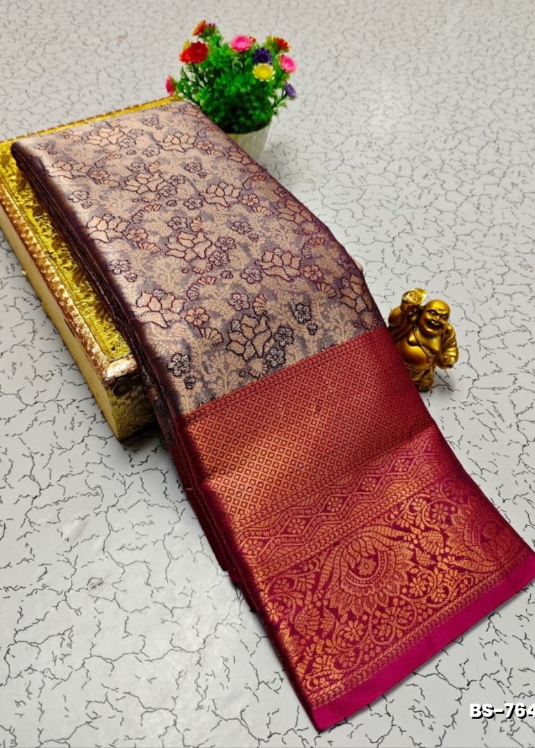 Premium Bridal Tissue Silk Saree with Intricate Zari Weave- DUAL COLOR