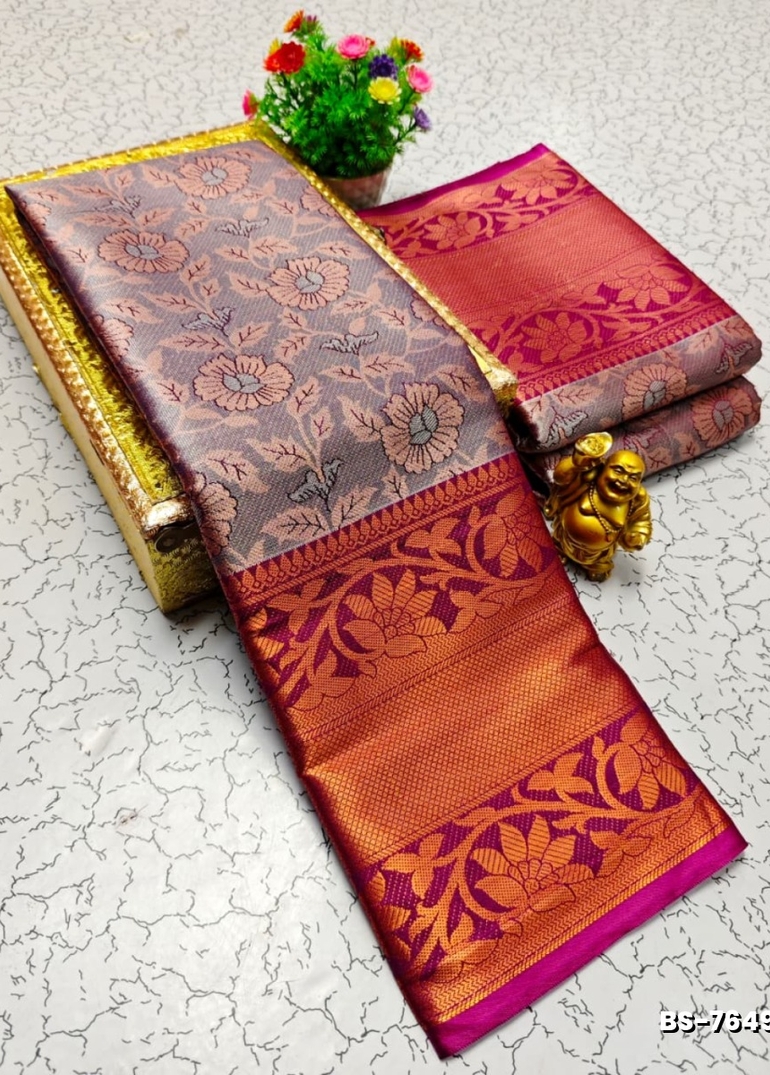 Premium Bridal Tissue Silk Saree with Intricate Zari Weave- MULTI COLOR
