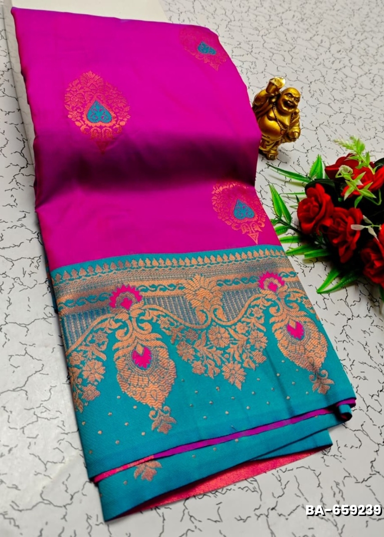 Premium Meena work Soft Silk Saree weddings, festivals, traditional Wear - VADAMALLI (2)