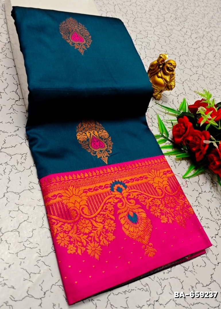Premium Meena work Soft Silk Saree weddings, festivals, traditional Wear - LIGHT BLUE