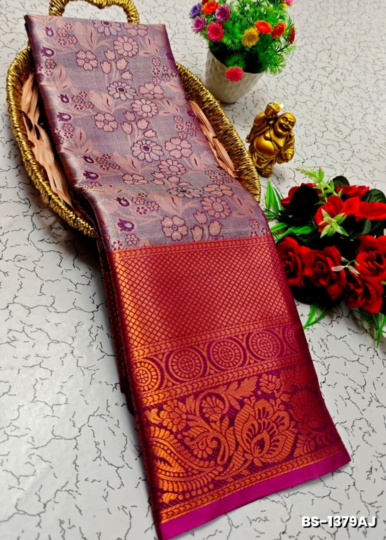 Premium Bridal Tissue Silk Saree with Intricate Zari Weave- DUAL COLOR (2)