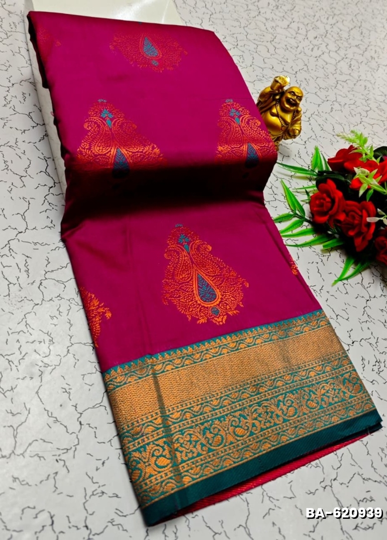 Premium Meena work Soft Silk Saree weddings, festivals, traditional Wear - VADAMALLI (4)