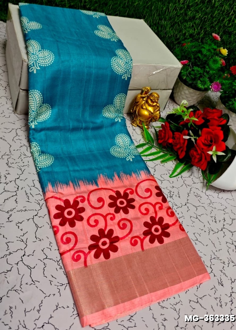 Traditional Look Malgudi Silk Saree Lightweight Silk Blend Saree - DARK SKY BLUE