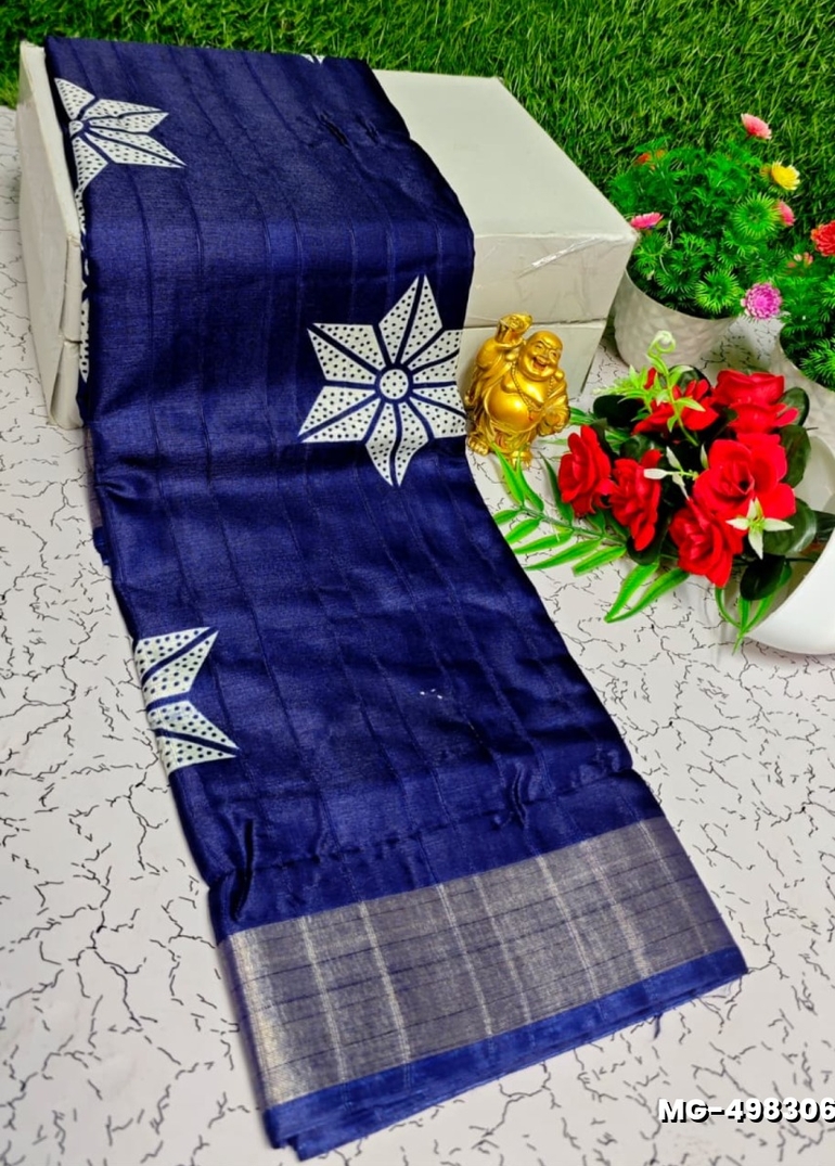 Traditional Look Malgudi Silk Saree Lightweight Silk Blend Saree - ROYAL BLUE