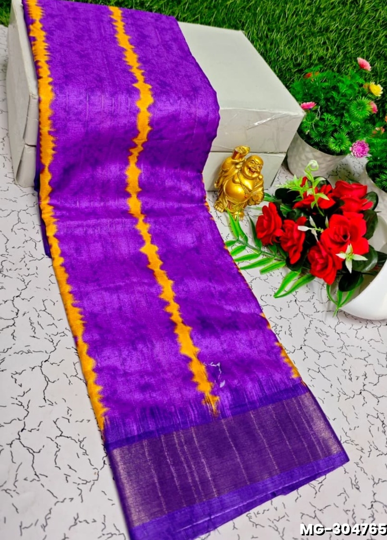 Traditional Look Malgudi Silk Saree Lightweight Silk Blend Saree - INDIGO COLOUR