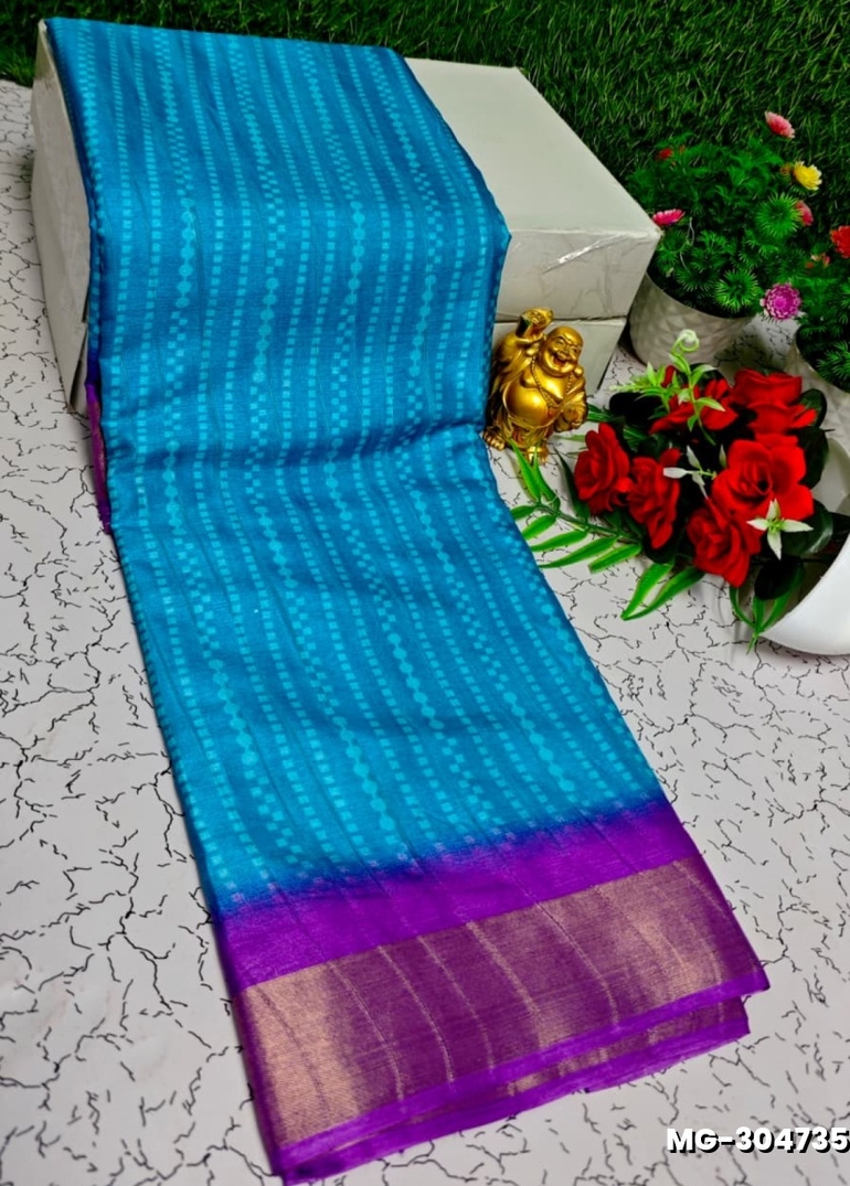 Traditional Look Malgudi Silk Saree Lightweight Silk Blend Saree - DARK SKY BLUE (2)