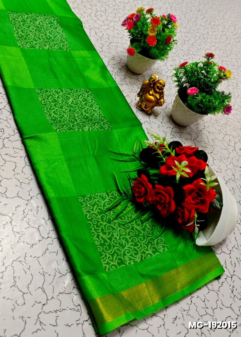 Traditional Look Malgudi Silk Saree Lightweight Silk Blend Saree - GREEN (1)