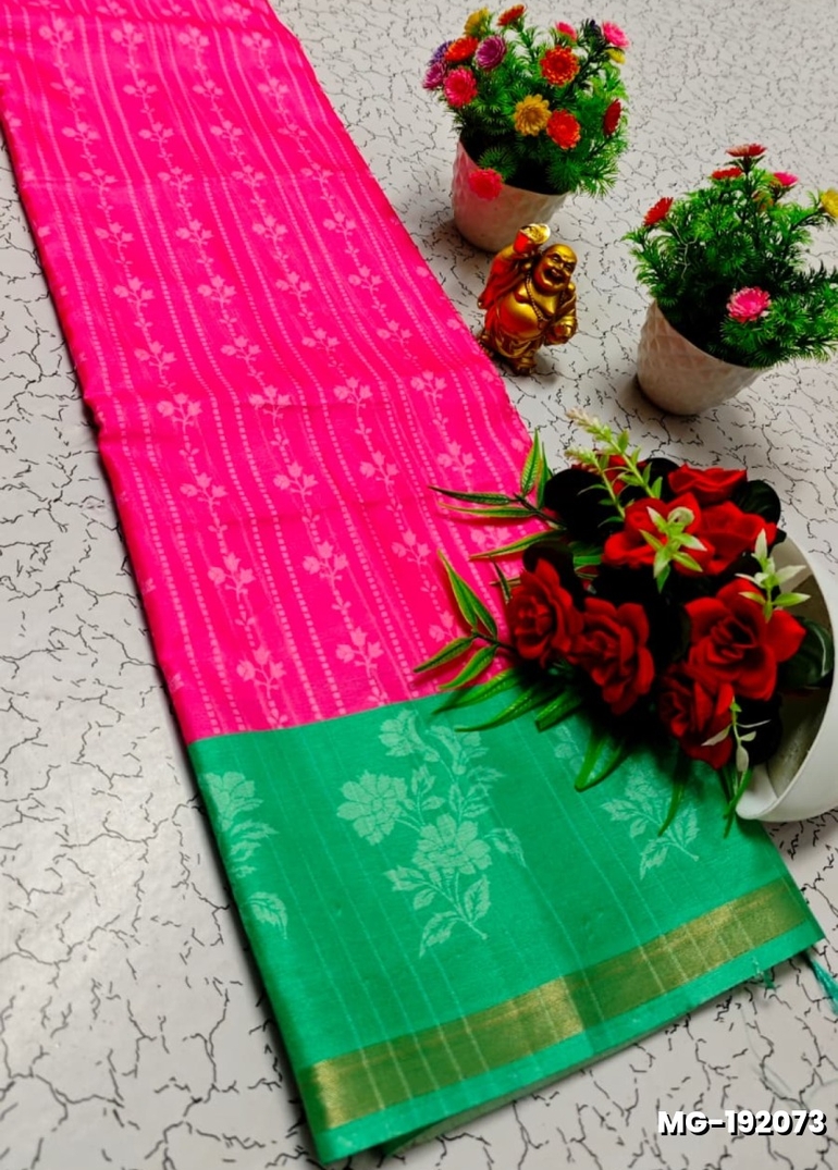 Traditional Look Malgudi Silk Saree Lightweight Silk Blend Saree - RUBY COLOUR (3)