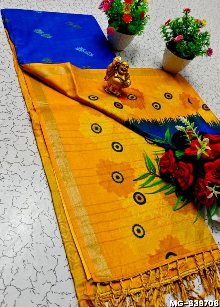 Traditional Look Malgudi Silk Saree Lightweight Silk Blend Saree - ROYAL BLUE (1)