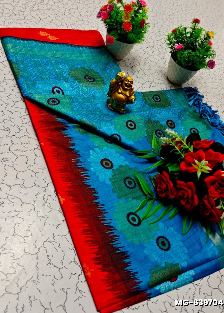 Traditional Look Malgudi Silk Saree Lightweight Silk Blend Saree - RED (1)