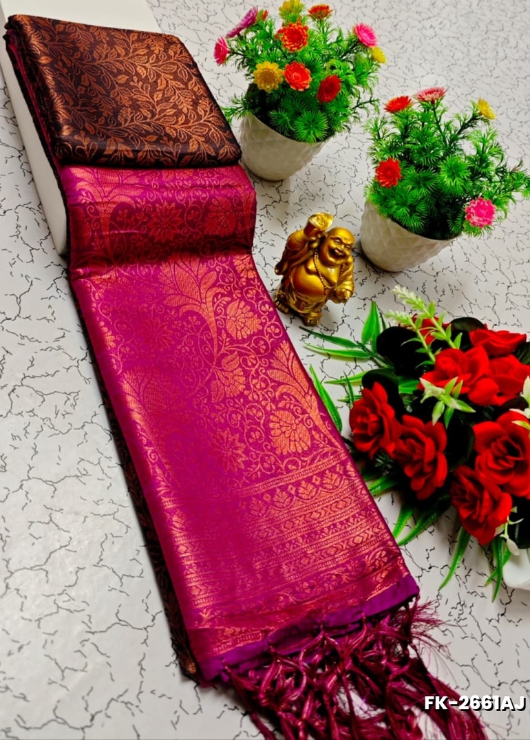 Premium Fancy kubera Softy Saree Rapier Fancy  Light Weight Silk Saree - DUAL COLOR