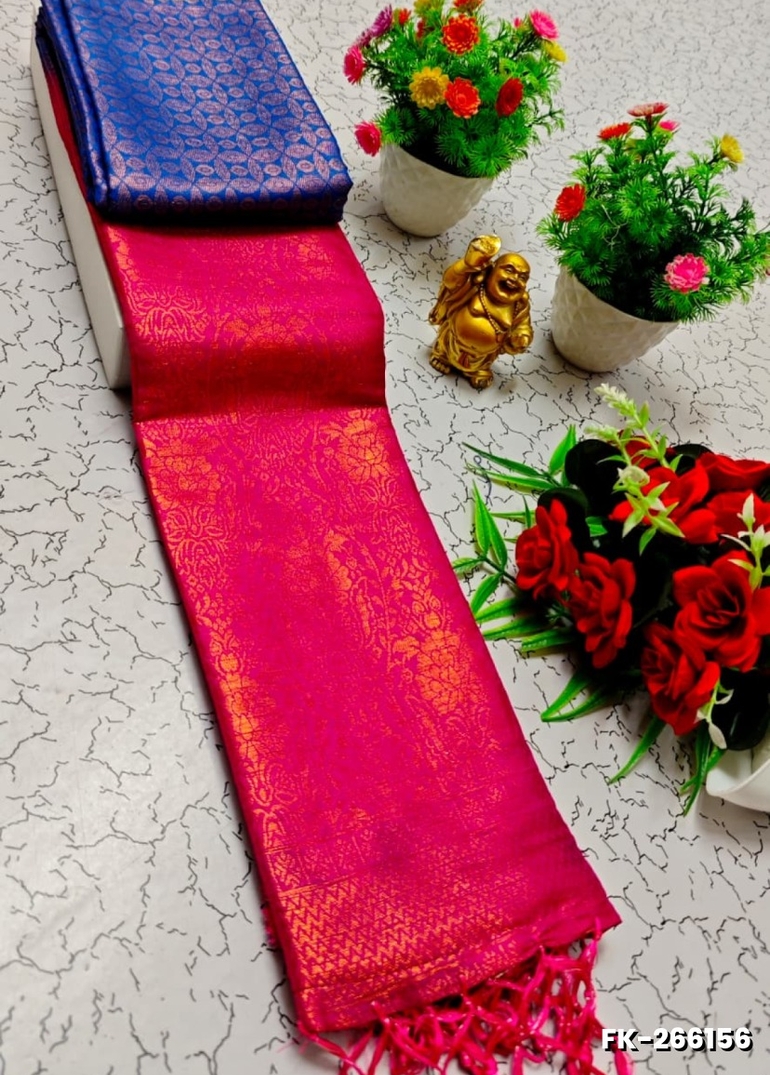 Premium Fancy kubera Softy Saree Rapier Fancy  Light Weight Silk Saree - NORMAL  BLUE