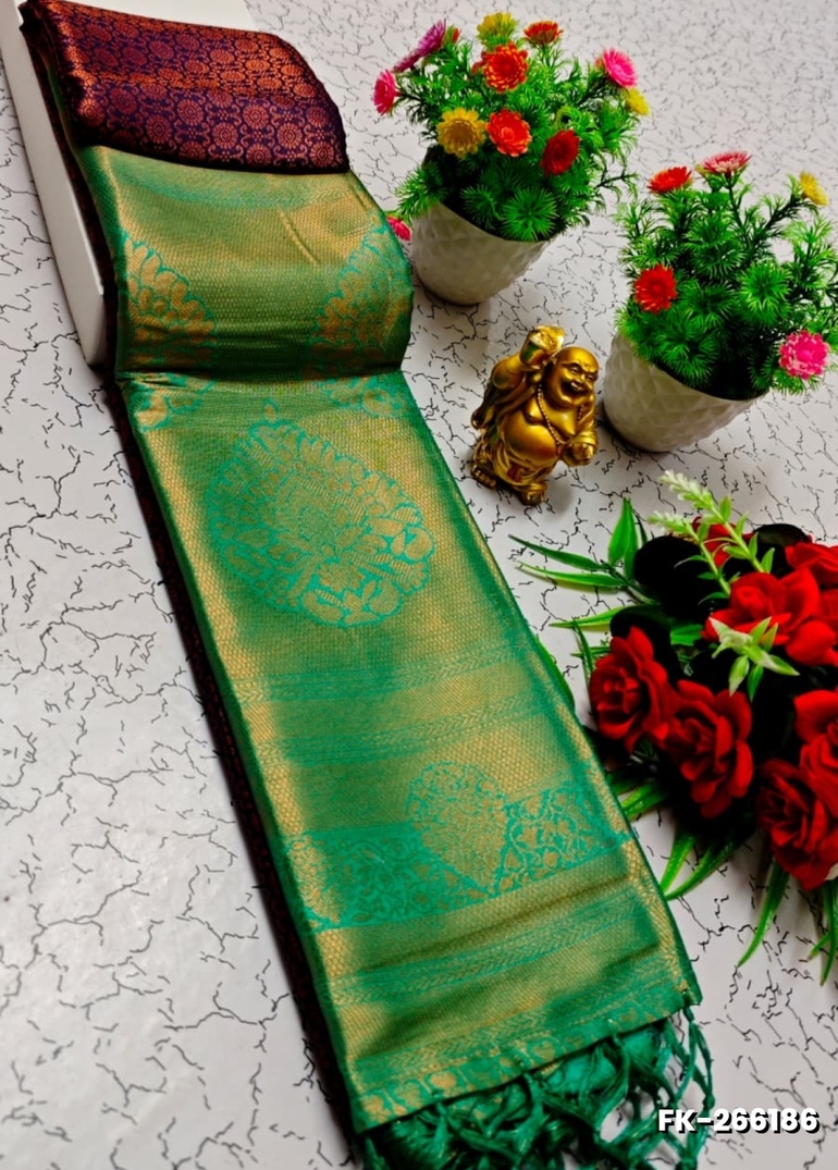 Premium Fancy kubera Softy Saree Rapier Fancy  Light Weight Silk Saree - R BLUE