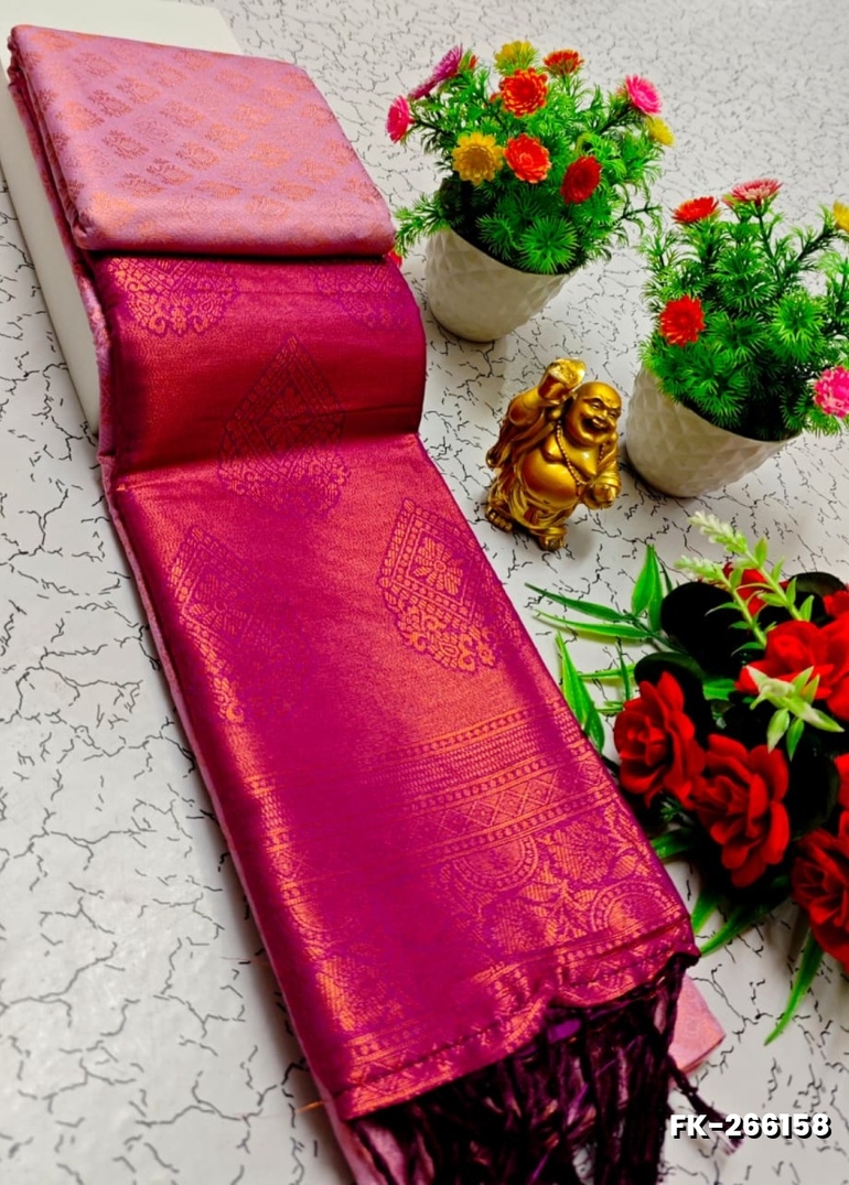 Premium Fancy kubera Softy Saree Rapier Fancy  Light Weight Silk Saree - PURPLE