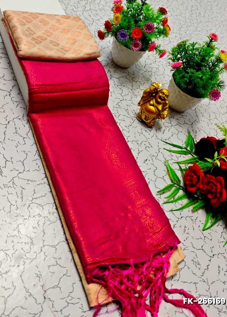 Premium Fancy kubera Softy Saree Rapier Fancy  Light Weight Silk Saree - BEIGE COLOUR