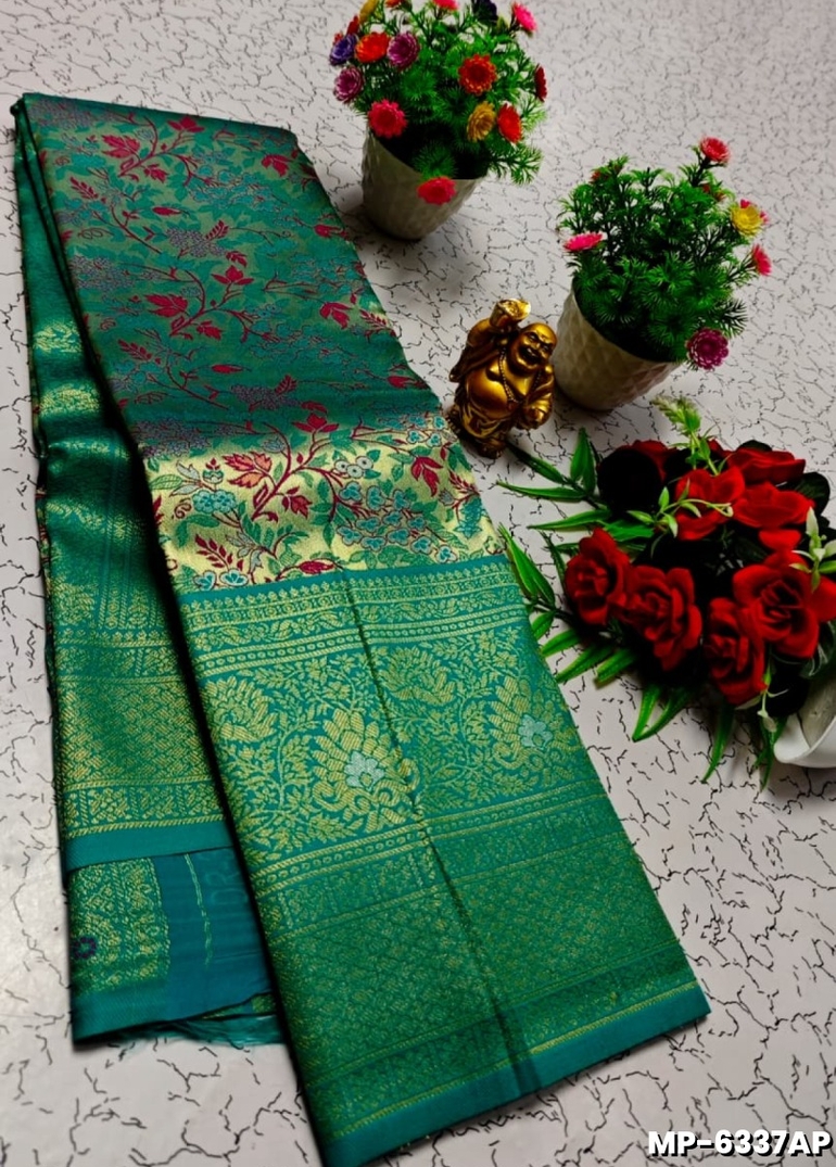 Bridal silk gold silvar and copper zari weave and wedding art silk suba muhurtha pattu sarees - REXONA (2)