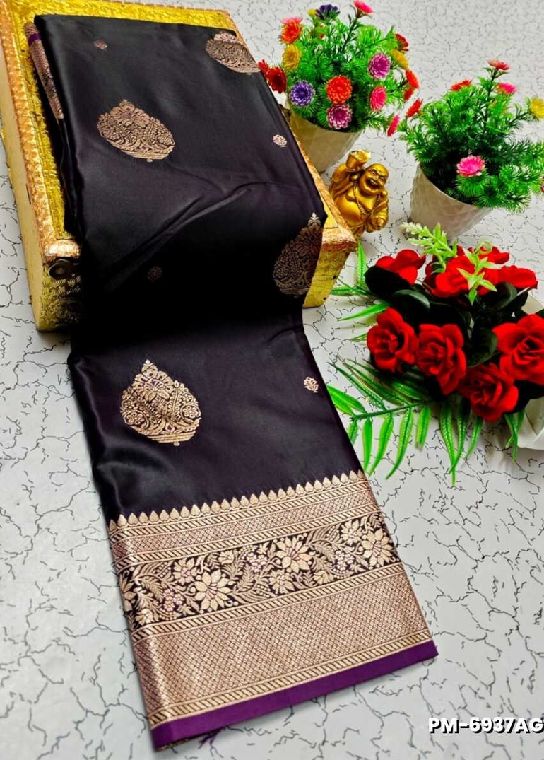 Bridal Premium Soft silk gold zari weave and wedding art silk and Premium Soft Silk sarees - LAVENDER DARK