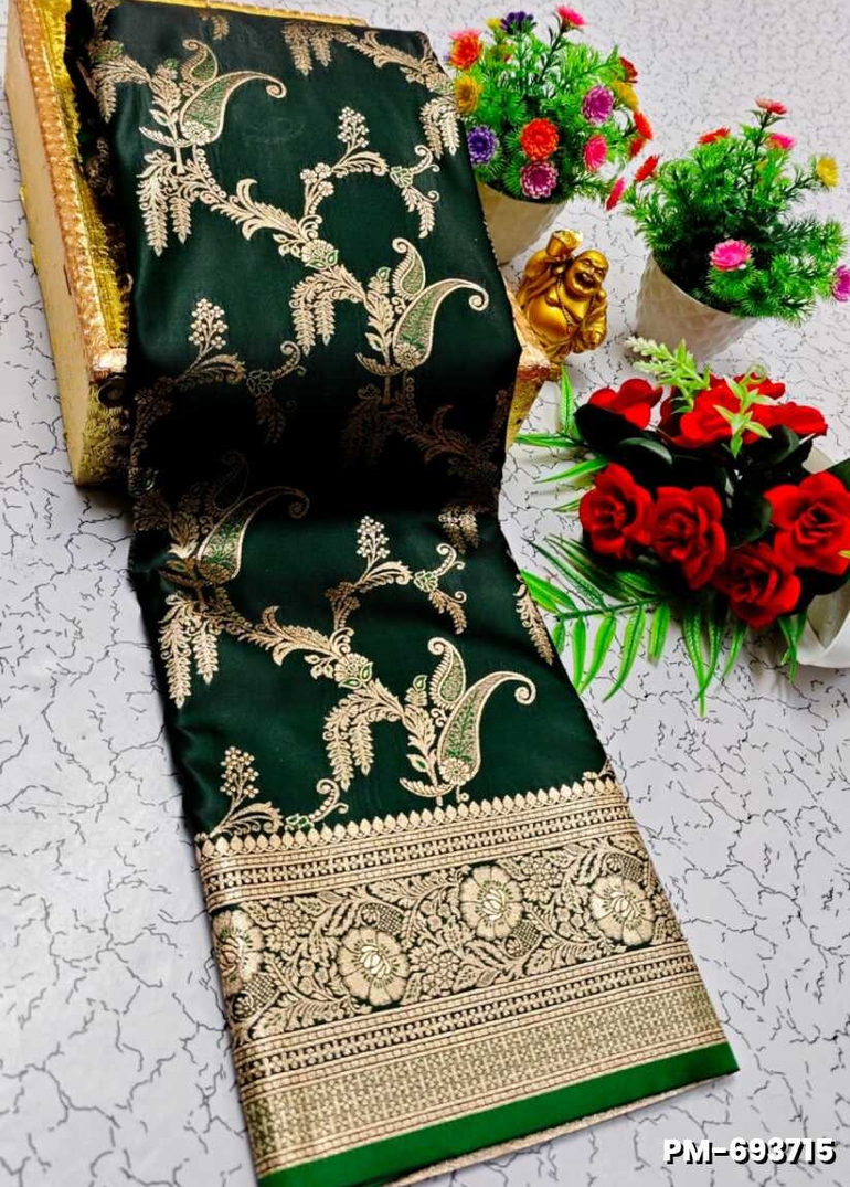 Bridal Premium Soft silk gold zari weave and wedding art silk and Premium Soft Silk sarees - GREEN