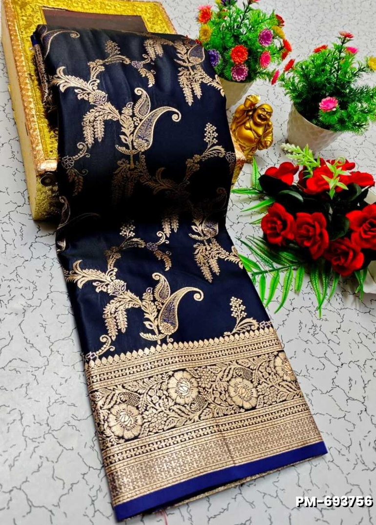 Bridal Premium Soft silk gold zari weave and wedding art silk and Premium Soft Silk sarees - NORMAL  BLUE
