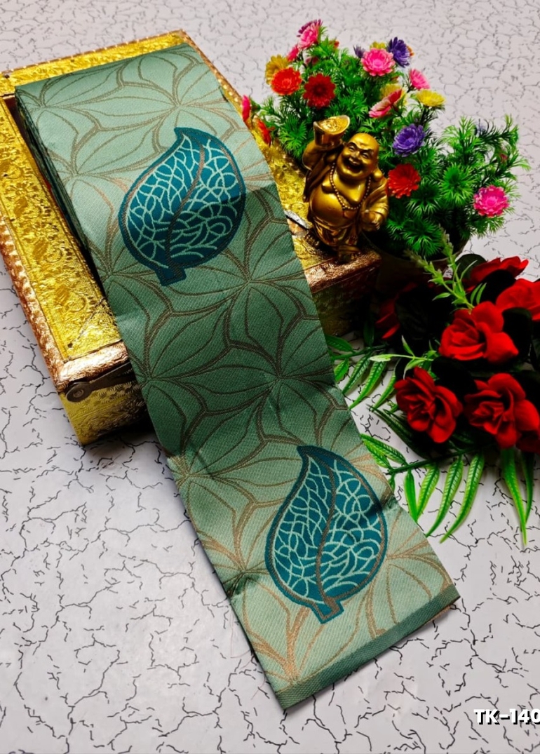 Kubera borderless elite bridal rapier fancy light weight silk type sarees function wear - LIGHT GREEN SHADE