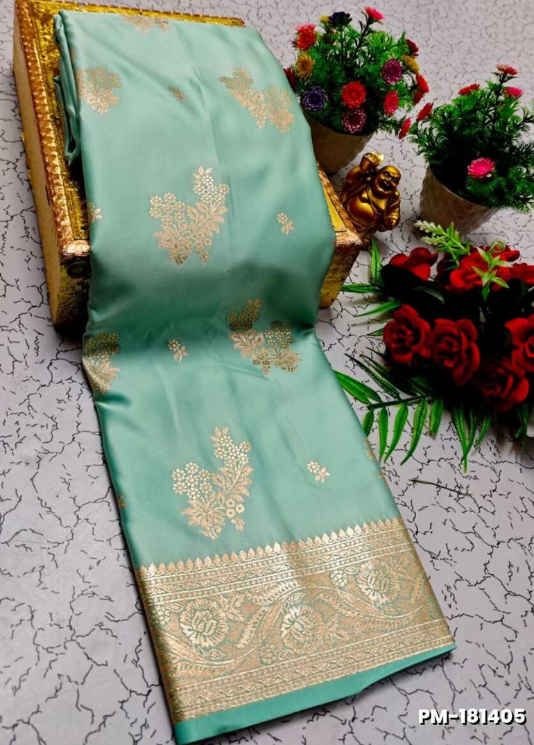 Bridal Premium Soft silk gold zari weave and wedding art silk and Premium Soft Silk sarees - SKY BLUE