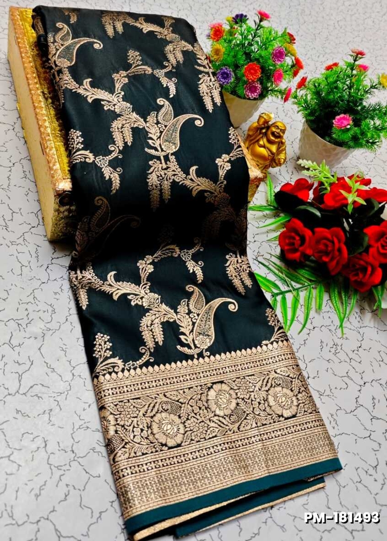 Bridal Premium Soft silk gold zari weave and wedding art silk and Premium Soft Silk sarees - TURQUOISE GREEN