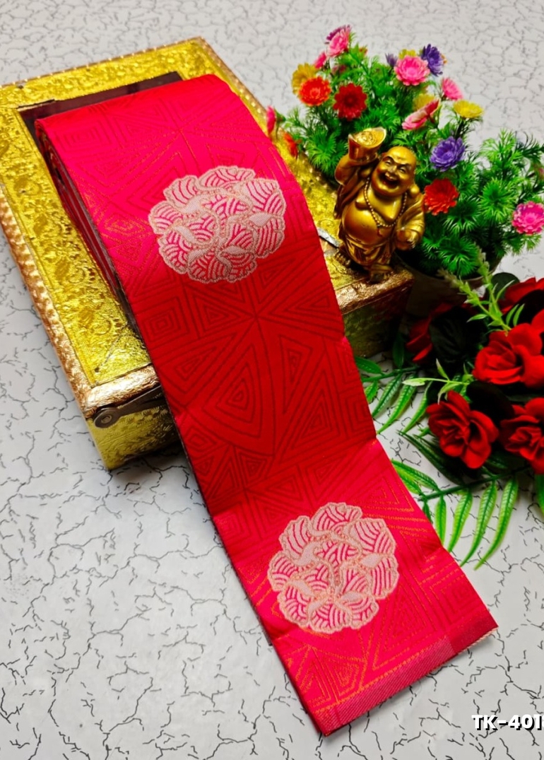 Kubera borderless elite bridal rapier fancy light weight silk type sarees function wear - DARK PINK (1)