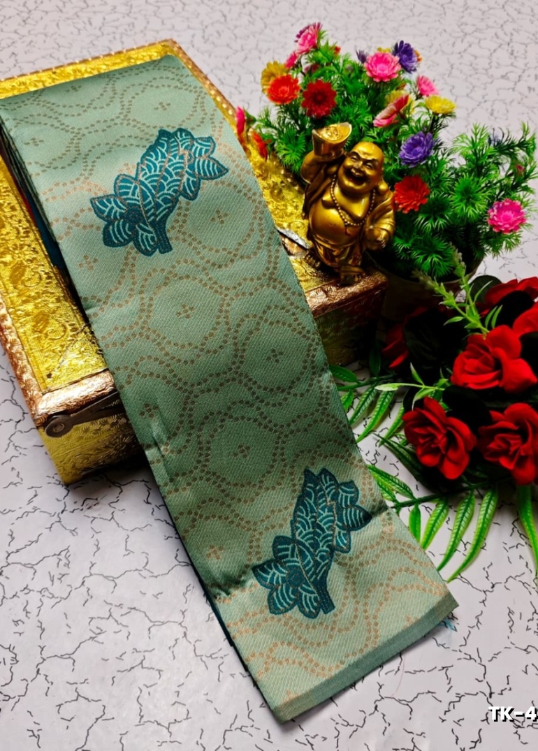 Kubera borderless elite bridal rapier fancy light weight silk type sarees function wear - LIGHT GREEN