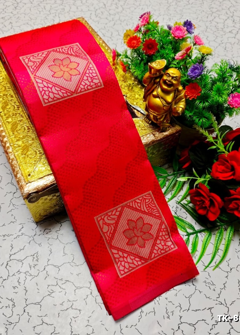 Kubera borderless elite bridal rapier fancy light weight silk type sarees function wear - DARK PINK (2)