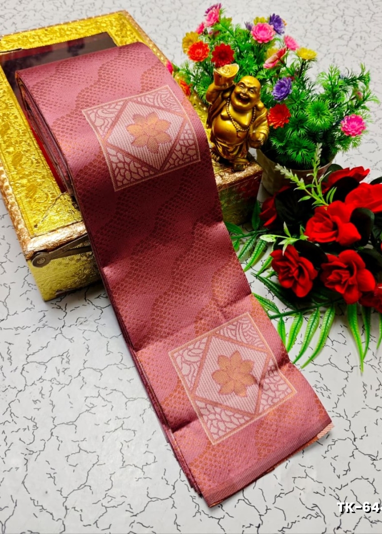 Kubera borderless elite bridal rapier fancy light weight silk type sarees function wear - LIGHT PINK (3)