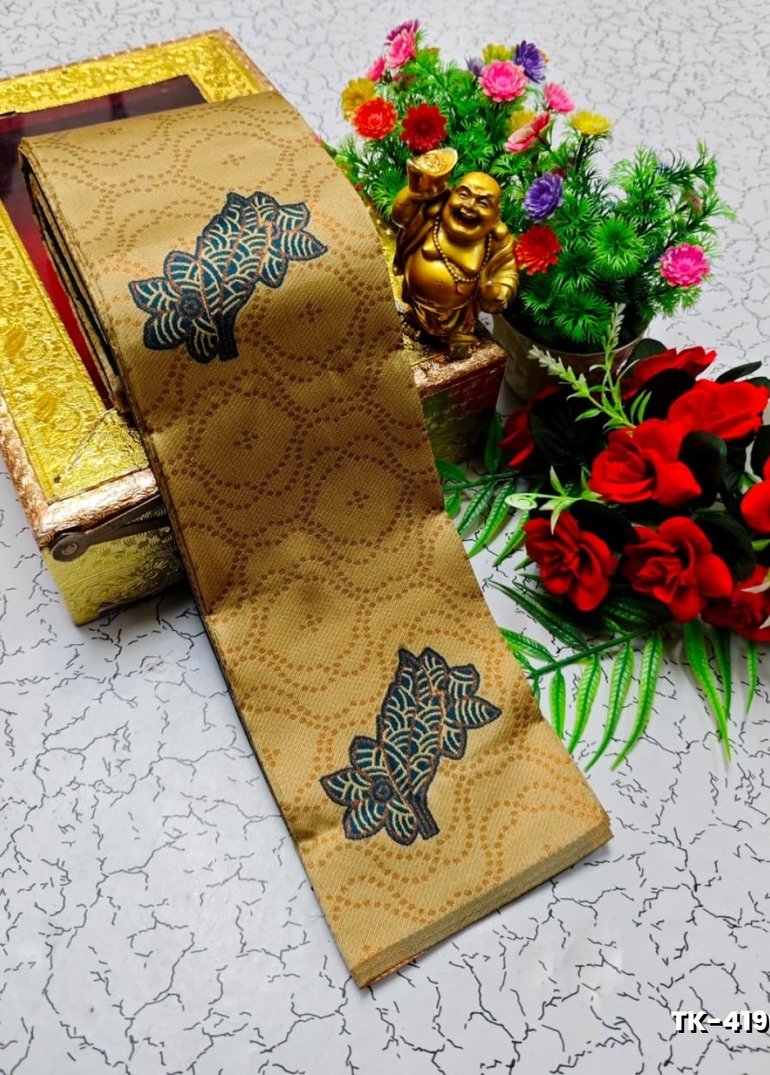 Kubera borderless elite bridal rapier fancy light weight silk type sarees function wear - SANDLE (4)