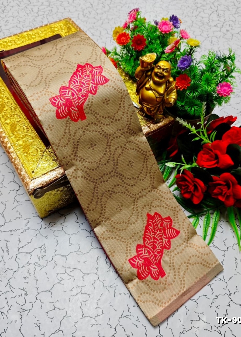 Kubera borderless elite bridal rapier fancy light weight silk type sarees function wear - LIGHT SANDLE (1)