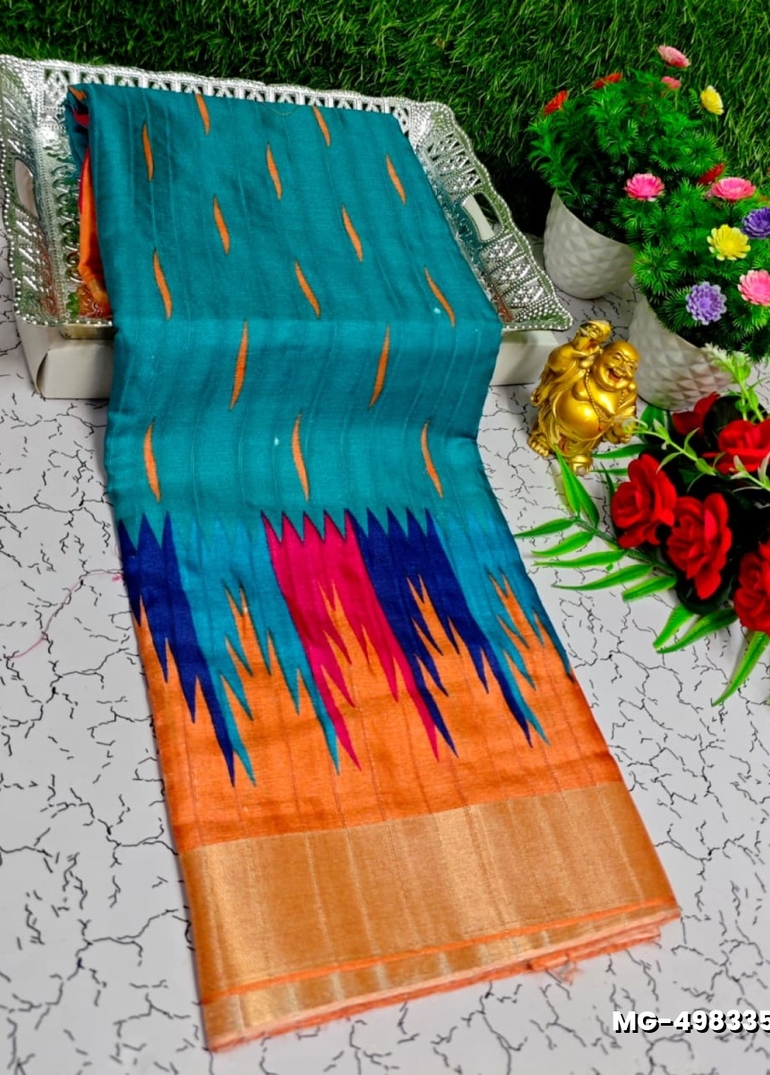 Traditional Look Malgudi Silk Saree Lightweight Silk Blend Saree - DARK SKY BLUE (1)