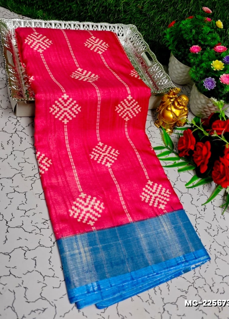Traditional Look Malgudi Silk Saree Lightweight Silk Blend Saree - RUBY COLOUR (5)