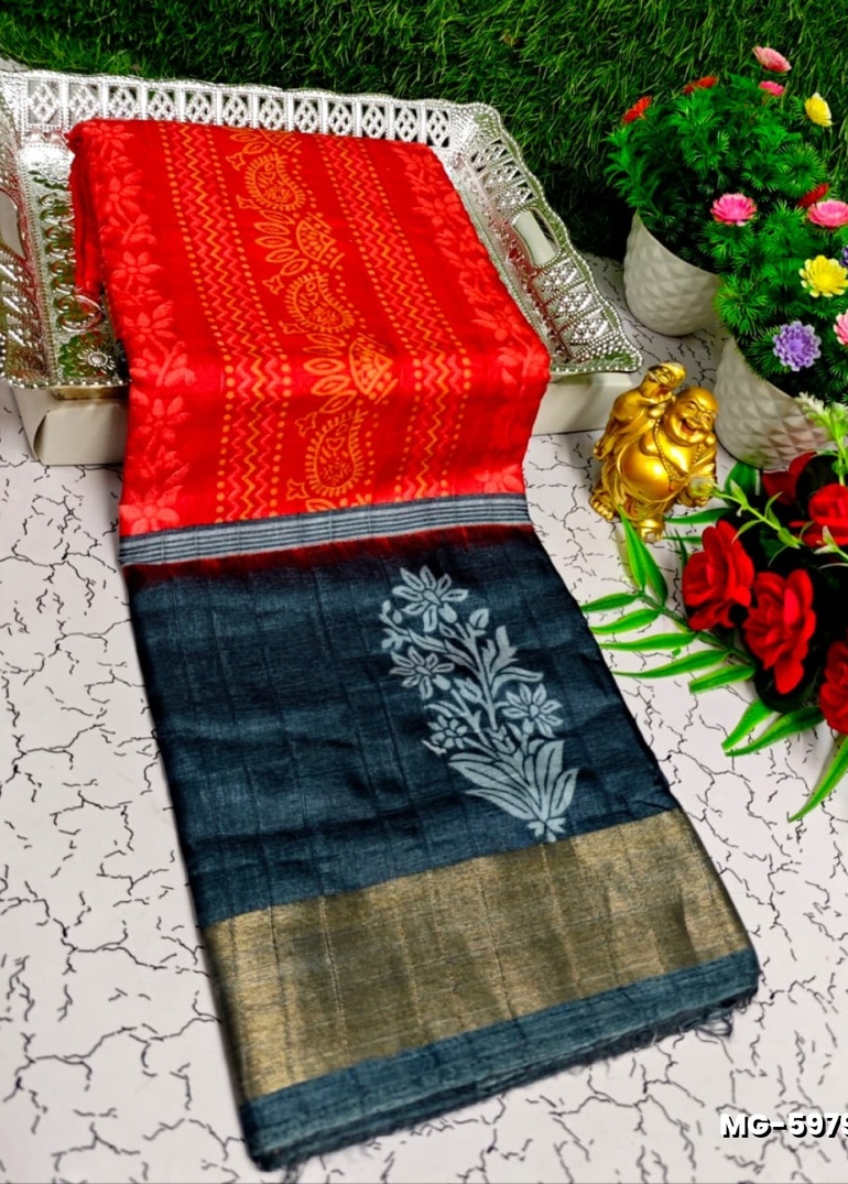 Traditional Look Malgudi Silk Saree Lightweight Silk Blend Saree - RED (2)