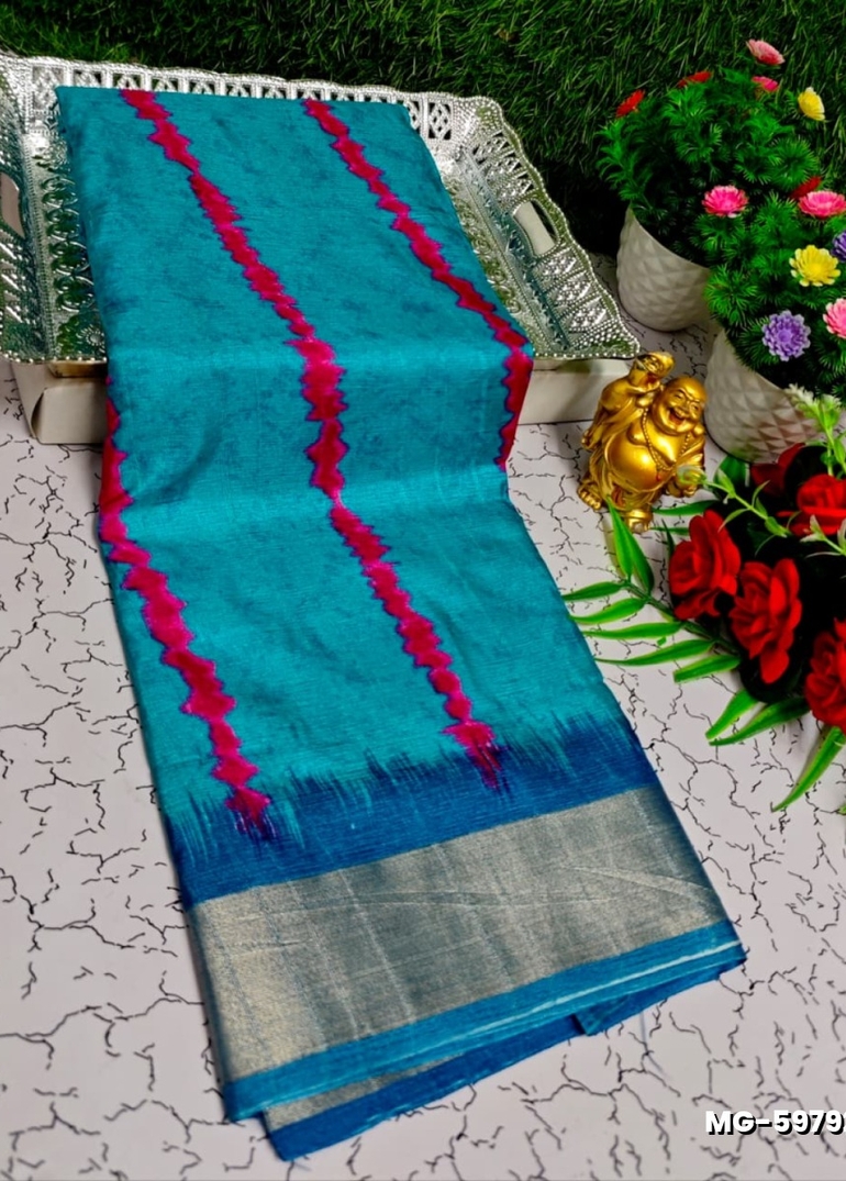 Traditional Look Malgudi Silk Saree Lightweight Silk Blend Saree - BULE