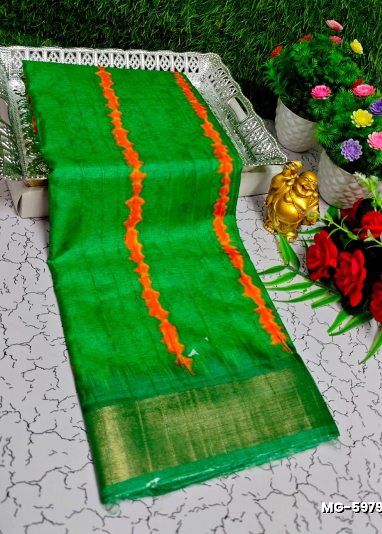 Traditional Look Malgudi Silk Saree Lightweight Silk Blend Saree - GREEN (3)