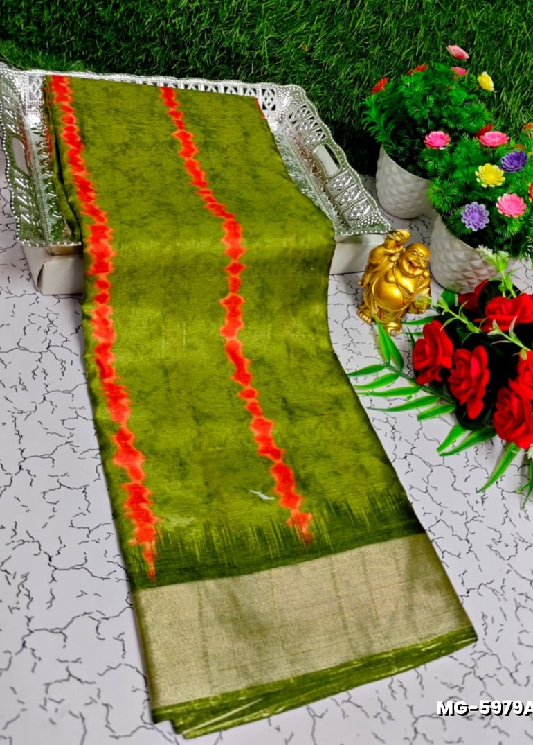 Traditional Look Malgudi Silk Saree Lightweight Silk Blend Saree - LITE GREEN