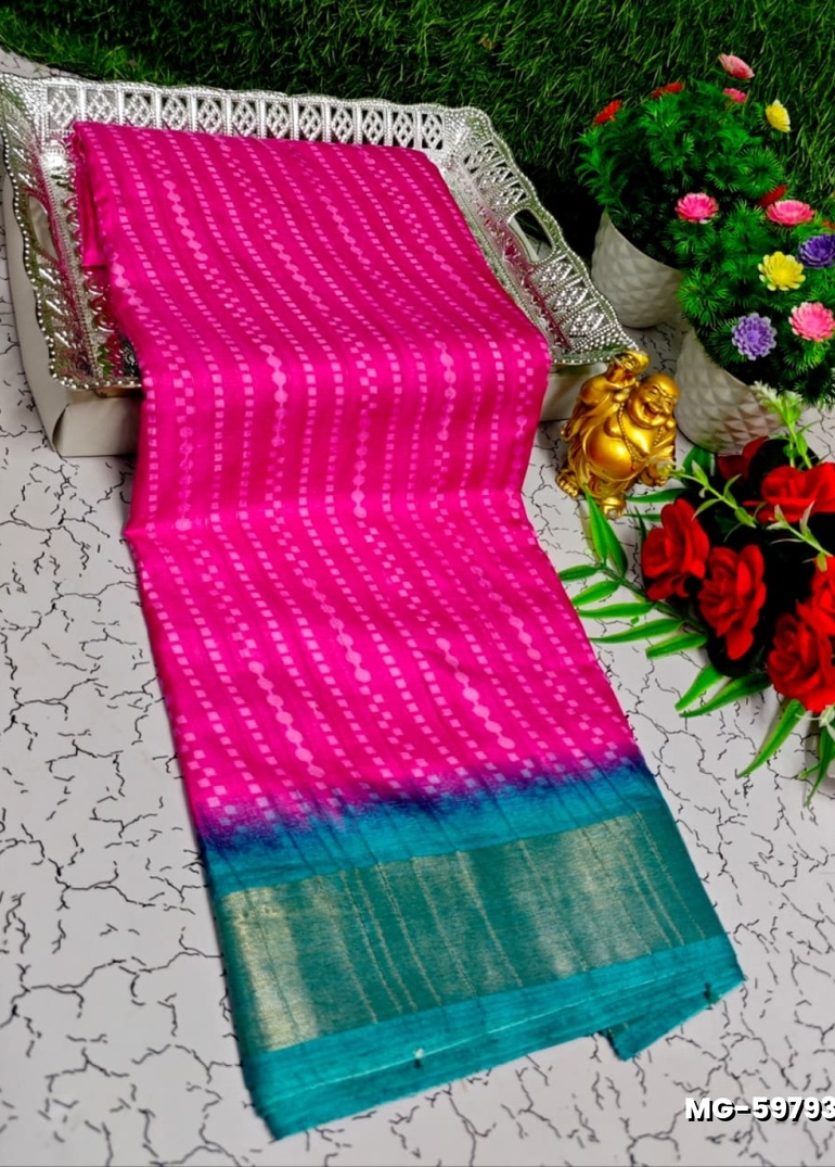 Traditional Look Malgudi Silk Saree Lightweight Silk Blend Saree - DARK PINK (6)