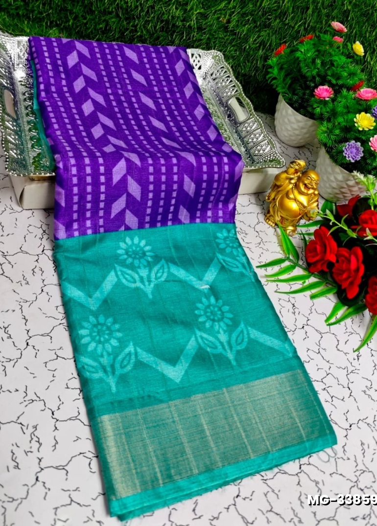 Traditional Look Malgudi Silk Saree Lightweight Silk Blend Sare - BRINJAL COLOUR